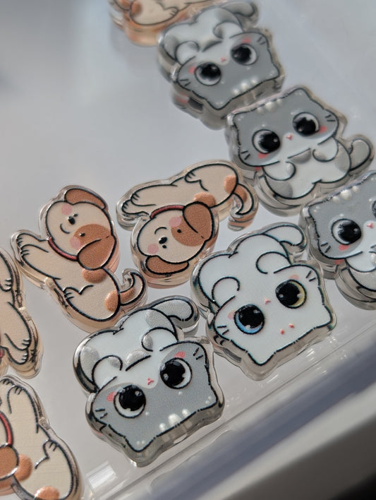 Cat/dog acrylic beads