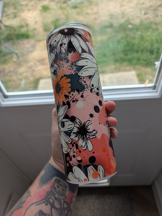 Dark floral style 20oz Tumbler