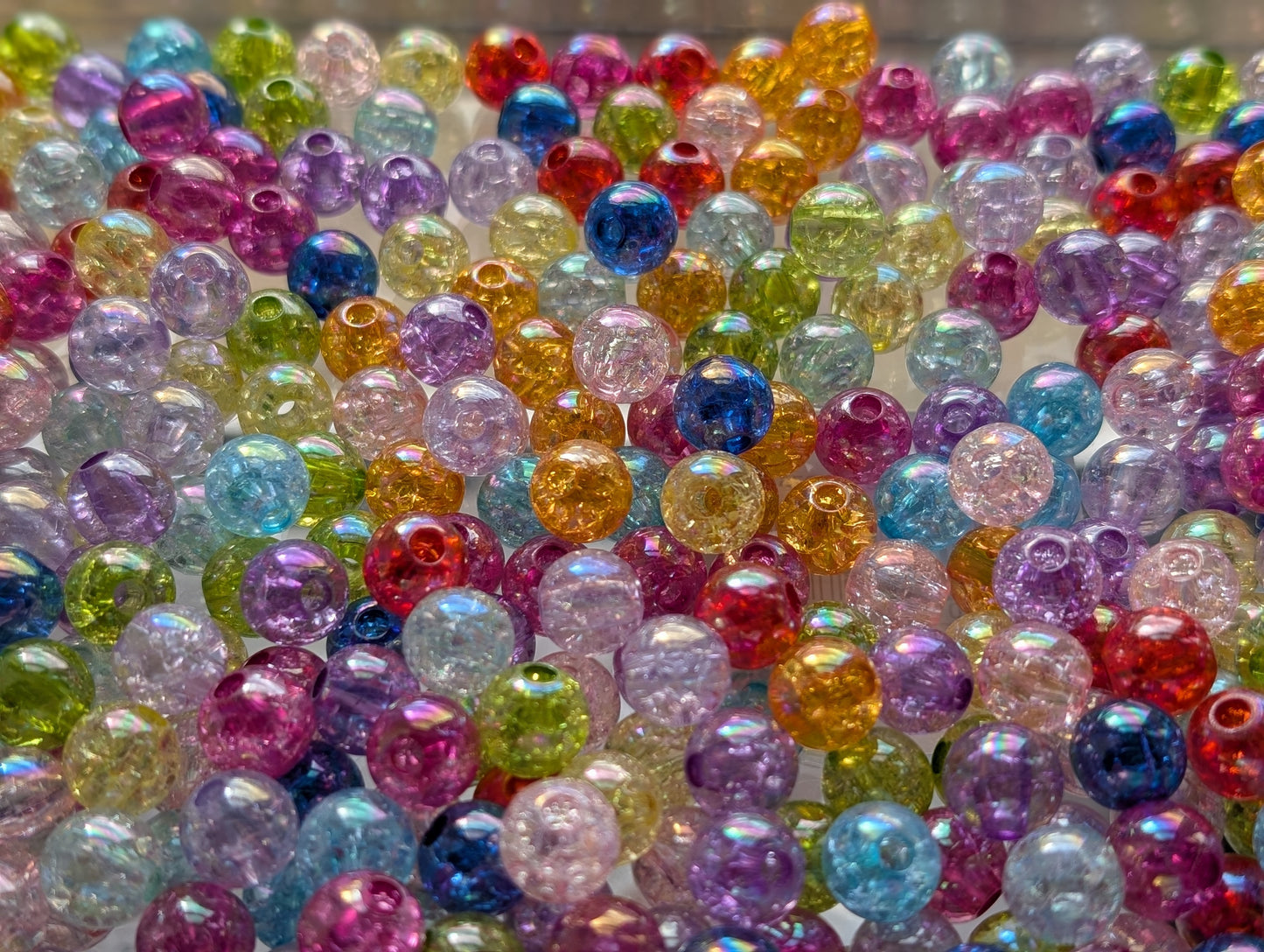 10 mm Crackle acrylic beads (10 piece)