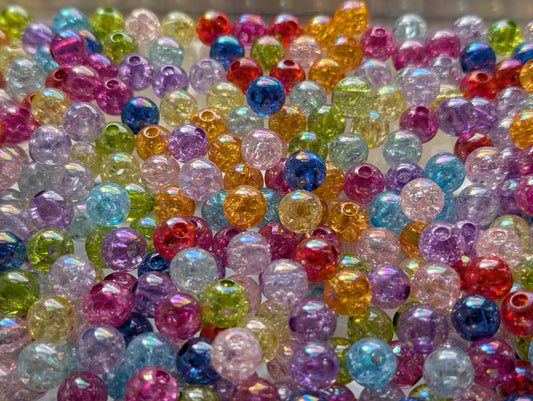 10 mm Crackle acrylic beads (10 piece)